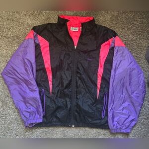 MacGregor Vintage 90's Black and Purple Windbreaker Jacket Size XL